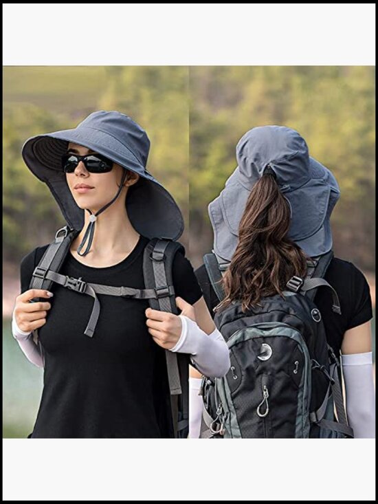 Women\'s UPF 50+ Sun Hat with Neck Flap Wide Brim Bucket Hat for Outdoor main image 5